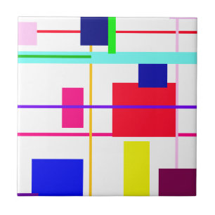 Geometrisches Abstraktes Rotes Quadrat Fliese