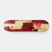 geometrisches abstraktes rotes und beige Skateboar Skateboard (Horizontal)