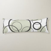 Geometrisches Abstraktes Schaltkreisblatt Schwarze Seitenschläferkissen (Rückseite)