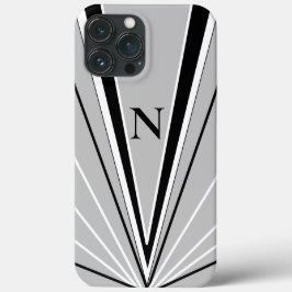 Geometrisches Abstraktes Schwarz-weißes Monogramm Case-Mate iPhone Hülle