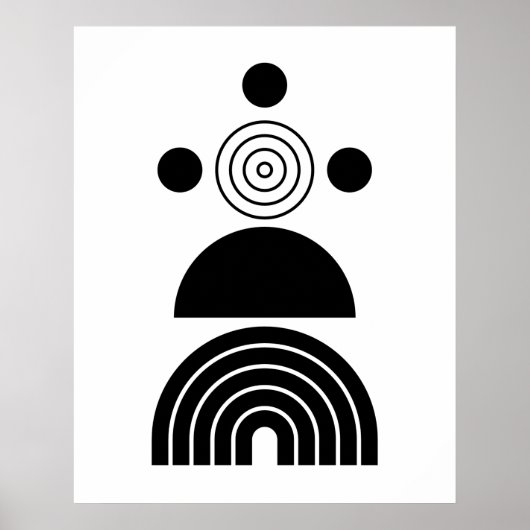 Geometrisches Abstraktes Schwarzes Mittelalter Poster (Vorne)