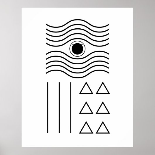 Geometrisches Abstraktes Schwarzes Mittelalter Poster (Vorne)