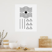 Geometrisches Abstraktes Schwarzes Mittelalter Poster (Küche)