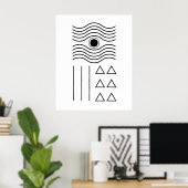 Geometrisches Abstraktes Schwarzes Mittelalter Poster (Heimbüro)