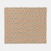 Geometrisches achteckiges Muster mit warmen Farben Fleecedecke (Vorderseite (Horizontal))