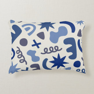 Geometrisches akzentes Pillow - Chic Blue Abstract Dekokissen