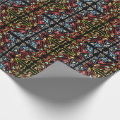 Geometrisches Alien-Tech-Multifarbenmuster Geschenkpapier (Ecke)