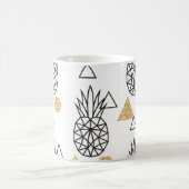 Geometrisches Ananas Gold Dots Muster. Kaffeetasse (Mittel)