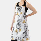 Geometrisches Ananas Gold Dots Muster. Schürze (InSitu)