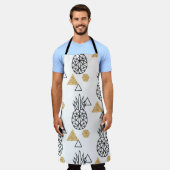 Geometrisches Ananas Gold Dots Muster. Schürze (Getragen)