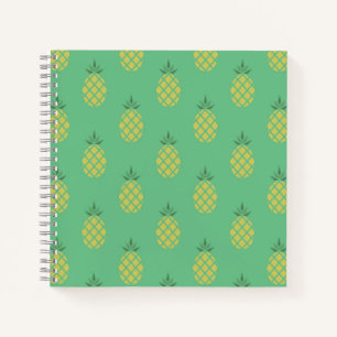 Geometrisches Ananas-Muster auf Grün Notizblock