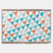 Geometrisches Aqua Coral Moderne Abstrakt Decke (Vorderseite)