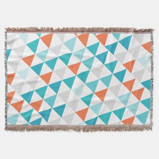 Geometrisches Aqua Coral Moderne Abstrakt Decke (Vorderseite)