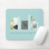 Geometrisches Aquamarine und Imitate Gold Mousepad (Mit Mouse)