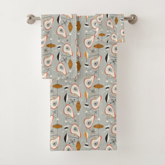 Geometrisches aquamarines u. blaues Muster Badhandtuch Set (Insitu)