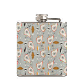 Geometrisches aquamarines u. blaues Muster Flachmann (Rückseite)