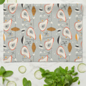 Geometrisches aquamarines u. blaues Muster Geschirrtuch (Gefaltet)