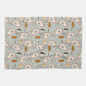 Geometrisches aquamarines u. blaues Muster Geschirrtuch (Horizontal)