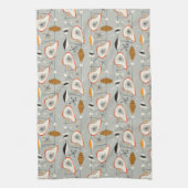 Geometrisches aquamarines u. blaues Muster Geschirrtuch (Vertikal)