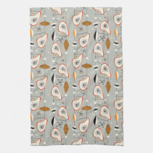 Geometrisches aquamarines u. blaues Muster Geschirrtuch (Vertikal)