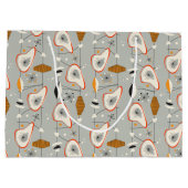 Geometrisches aquamarines u. blaues Muster Große Geschenktüte (Rückseite)