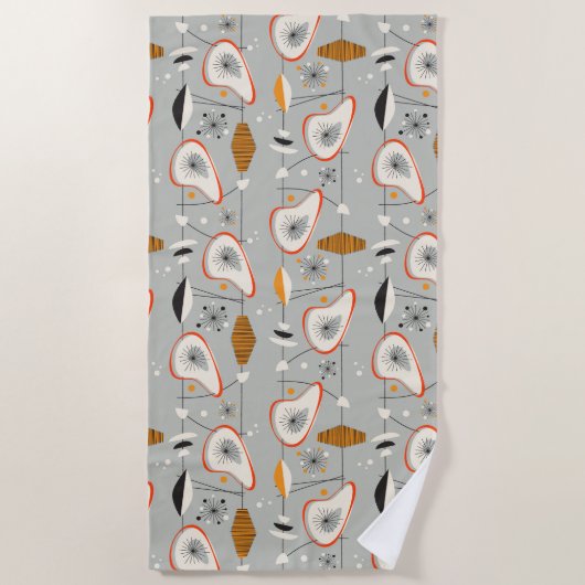 Geometrisches aquamarines u. blaues Muster Strandtuch (Vorderseite)