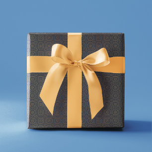 Geometrisches Art Deco Muster   Blue Gold Geschenkpapier
