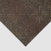 Geometrisches Art Deco Muster | Schwarzes Gold Seidenpapier (Ausschnitt)