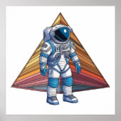 Geometrisches Astronautenabenteuer Poster (Vorne)