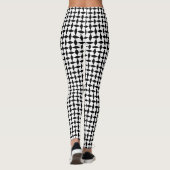 Geometrisches Augenmuster schwarz-weiß Leggings (Rückseite)