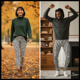 Geometrisches Augenmuster schwarz-weiß Leggings