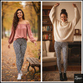 Geometrisches Augenmuster weiß und schwarz Leggings