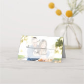 Geometrisches, ausgeblendetes Foto Platzkarte (Rückseite)