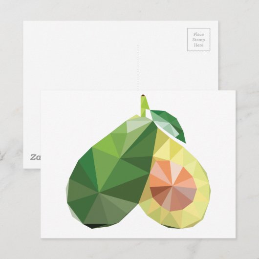 Geometrisches Avocado Postkarte (Vorne/Hinten)