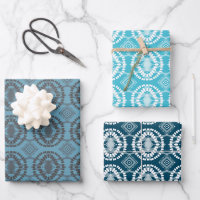 Geometrisches Batik-Krawatte-Dye-Blue-Varietätsack