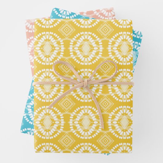 Geometrisches Batik-Krawatte-Dye Pastel Ostervarie Geschenkpapier Set (Beispiel)