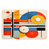 Geometrisches Bauhaus Minimalistische Abstrakte Ku Magnet (Horizontal)