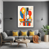 Geometrisches Bauhaus Minimalistische Abstrakte Ku Poster