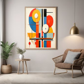 Geometrisches Bauhaus Minimalistische Abstrakte Ku Poster