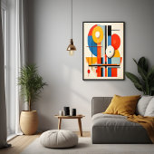 Geometrisches Bauhaus Minimalistische Abstrakte Ku Poster