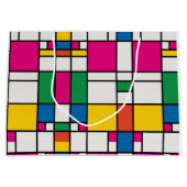 Geometrisches Bauhaus-Muster Große Geschenktüte (Vorderseite)