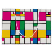 Geometrisches Bauhaus-Muster Große Geschenktüte (Rückseite)