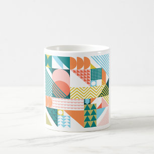 Geometrisches Bauhaus-Muster Skandi-Mosaik Kaffeetasse