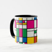 Geometrisches Bauhaus-Muster Tasse (Vorderseite Links)