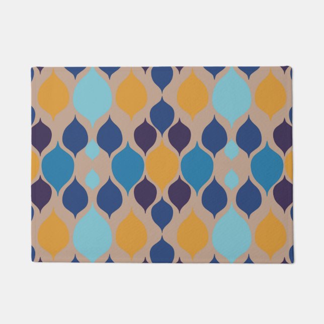 Geometrisches Beige Mitte der 60er Jahre Fußmatte (Vorderseite)