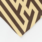 Geometrisches Beige Schwarzes Minimalmuster Fleecedecke (Ecke)