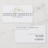 Geometrisches Berglogo | Gold | Kundengeschäftes Visitenkarte (Vorne/Hinten)