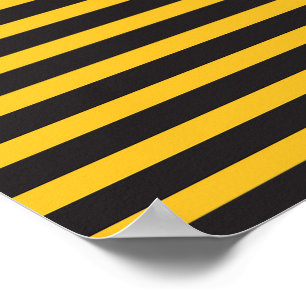 Geometrisches Bienentier mit schwarzgelben horizon Poster