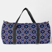 Geometrisches Black Blue Gold Cross Duffle Bag (Vorderseite)