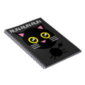 Geometrisches Black Cat-Notebook Notizblock (Rechte Seite)